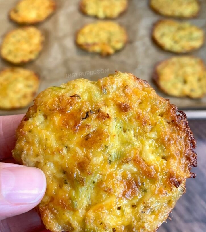 Low Carb Crispy Broccoli Cheese Rounds