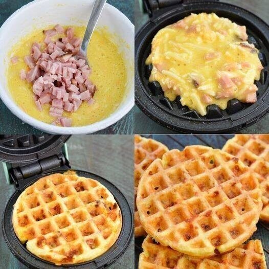 Ham and Cheese Chaffles
