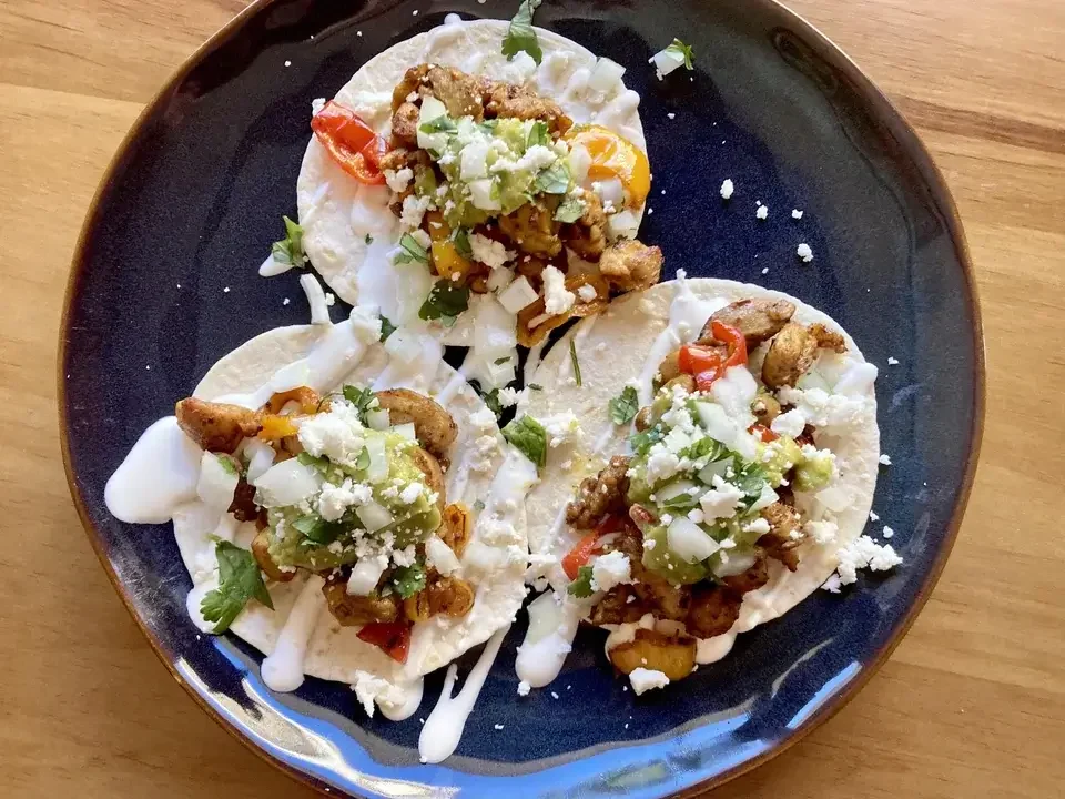 Skillet chicken tacos with zero net carb tortillas