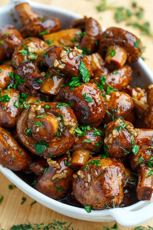 Vegan Garlic-Infused Roasted Mushrooms with Plant-Based Butter