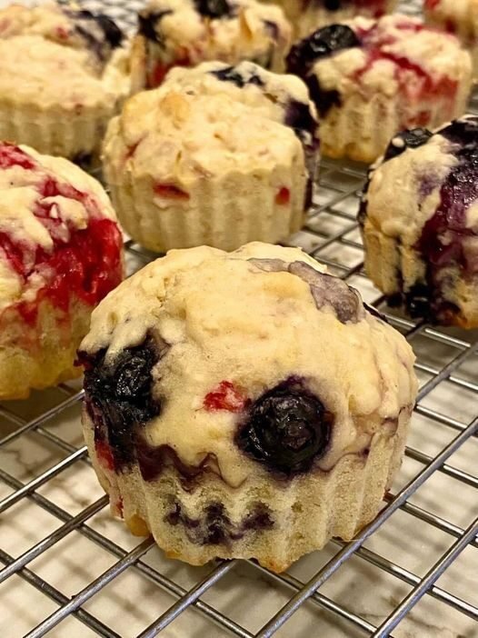 DOUBLE BERRY LEMON MUFFINS – -Two Points Each On Weight Watchers Green