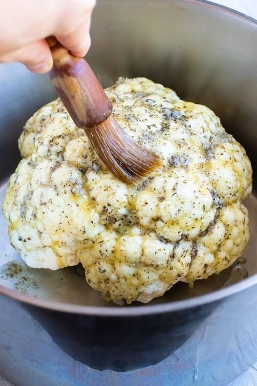 Keto and Low-Carb Garlic & Herb Whole Roasted Cauliflower