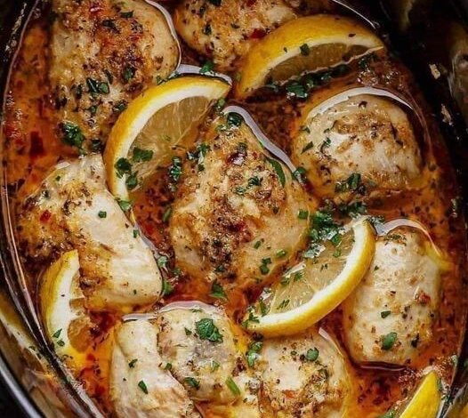 Crock Pot Lemon Garlic Butter Chicken