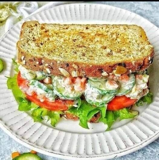 Vegan Creamy Cucumber Salad Sandwich
