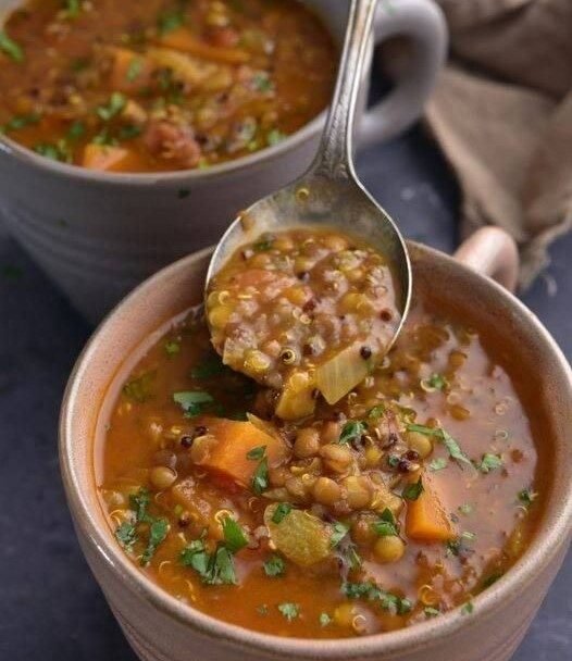 Green Lentil and Quinoa Soup
