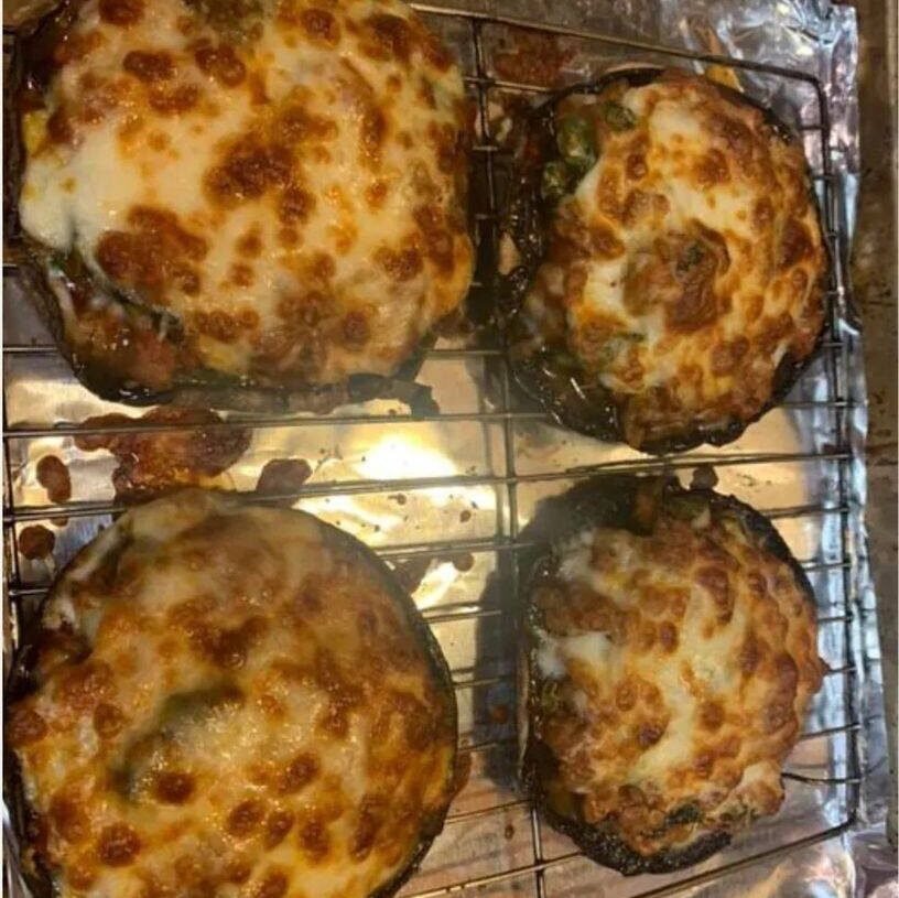 Air Fryer Stuffed Portobello Mushrooms