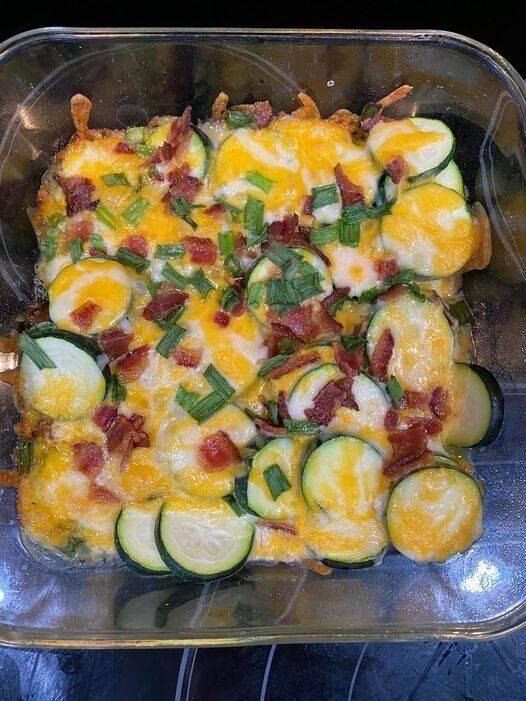 Air Fryer Loaded Zucchini Bake