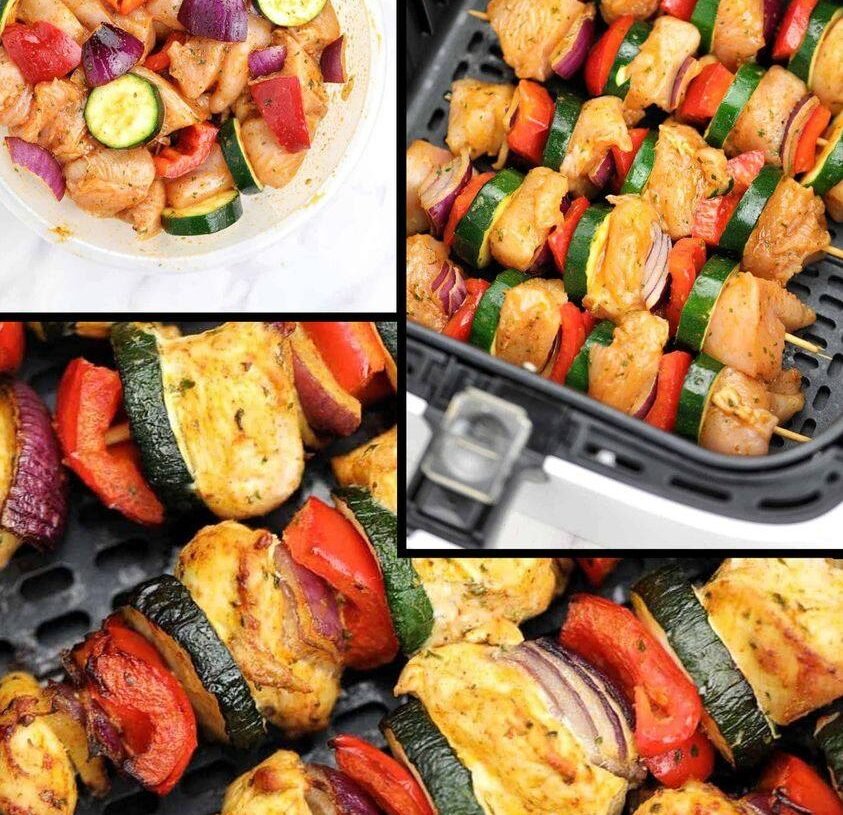 Air Fryer Grilled Chicken Kebabs