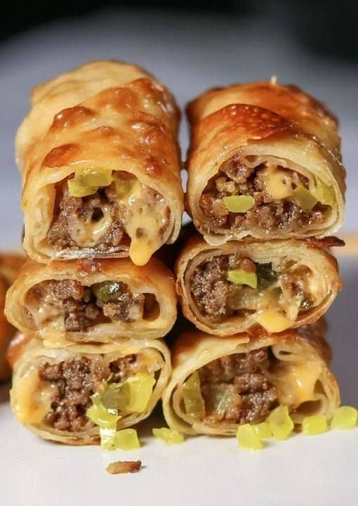 ASY AIR FRYER CHEESEBURGER EGG ROLLS