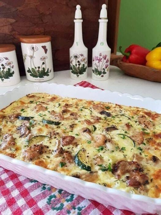 Weight Watchers Chicken, Mushroom, and Zucchini Bake