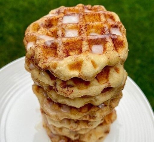 Keto Cinnamon Roll Waffles.