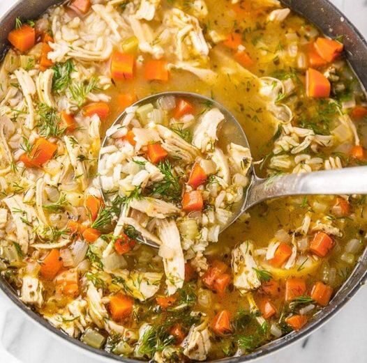 Weight Watchers Chicken, leek and rice soup