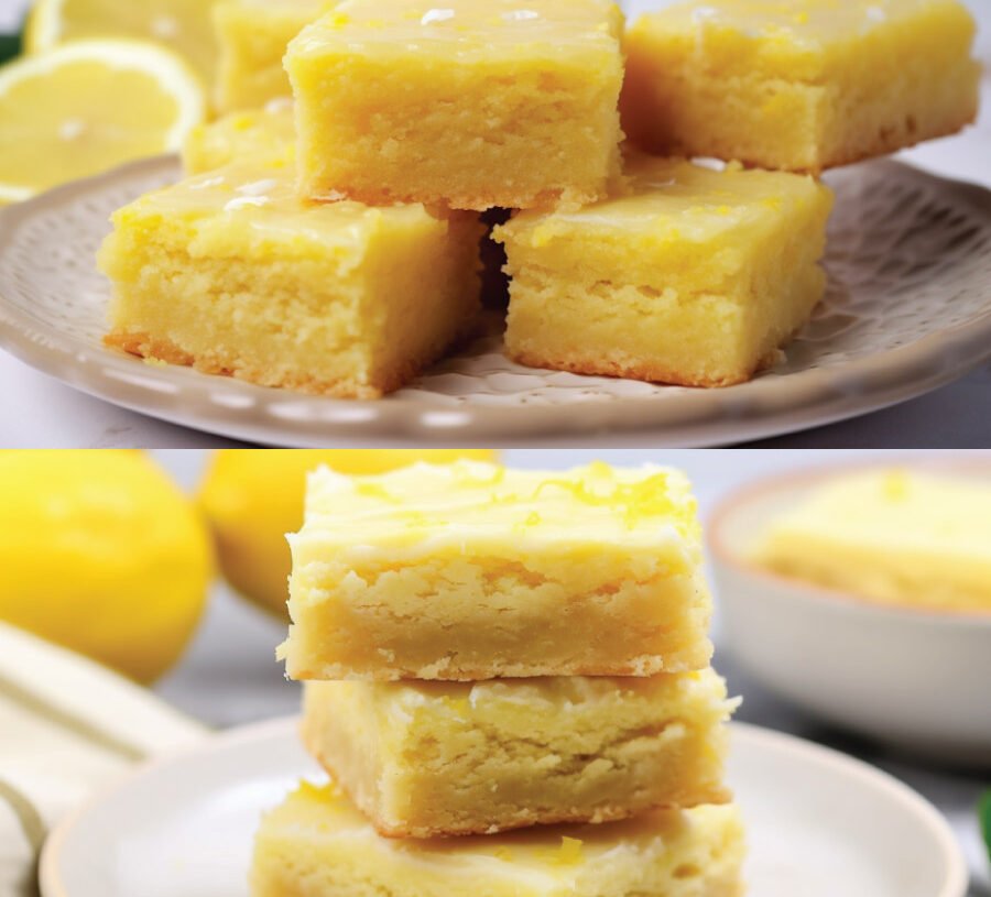 Vegan One Bowl Lemon Brownies