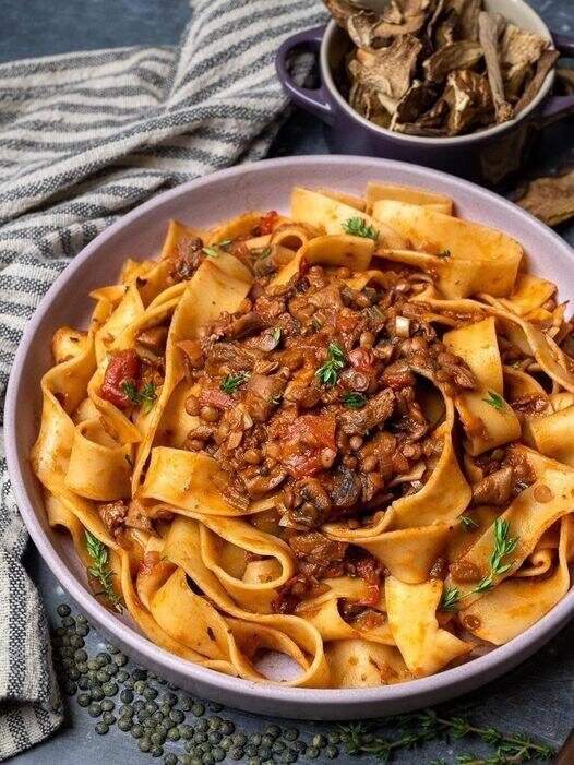 Pappardelle al Ragu with Mushrooms😋