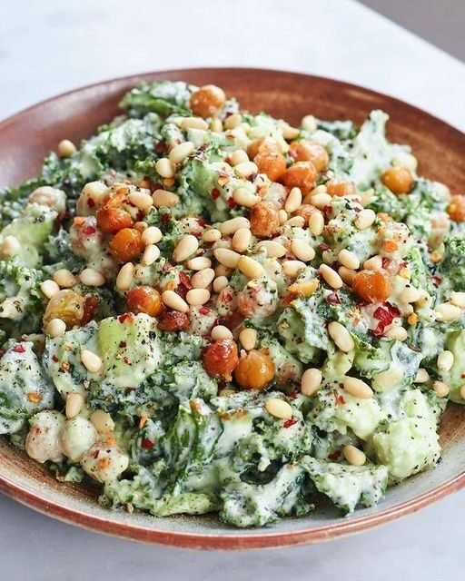Vegan Kale Caesar Salad with Creamy Cashew Dressing