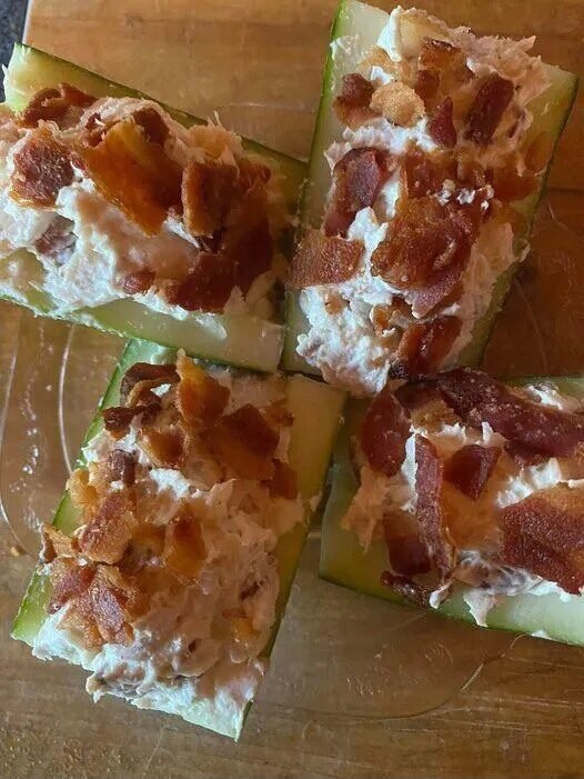 ROTISSERIE CHICKEN BACON RANCH STUFFED CUCUMBERS