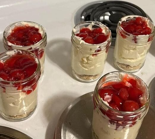 Cherry Cheesecake Jars