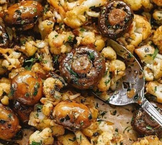 Garlic Mushrooms Cauliflower Skillet