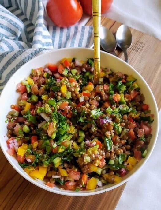 Lentil Salad Infused with Vibrant Flavors