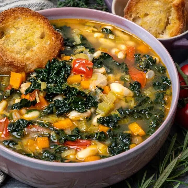 Tuscan White Bean and Kale Soup (Ribollita)