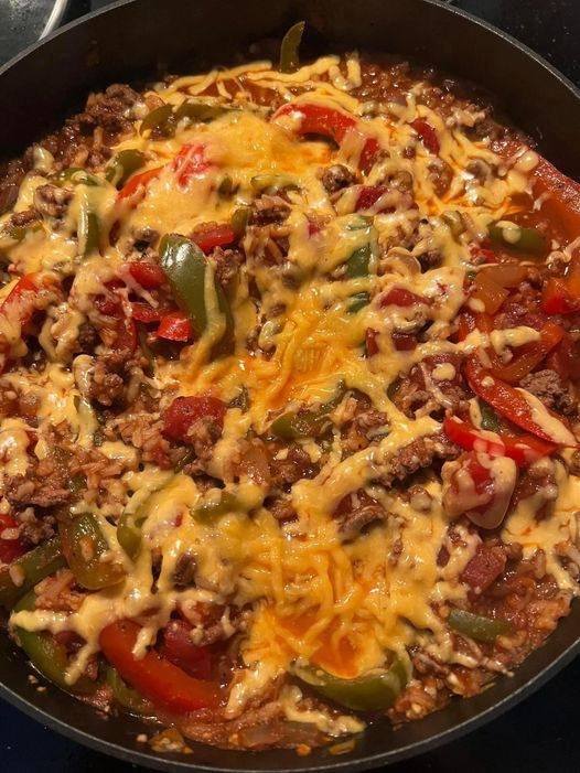 Ground Beef Stuffed Pepper Skillet 8738