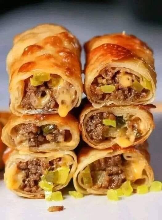 Homemade Cheeseburger Egg Rolls