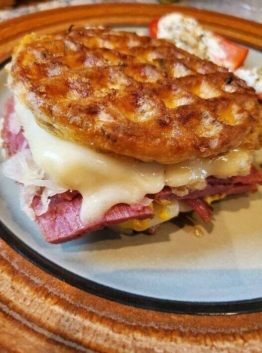 Keto Reuben Chaffles