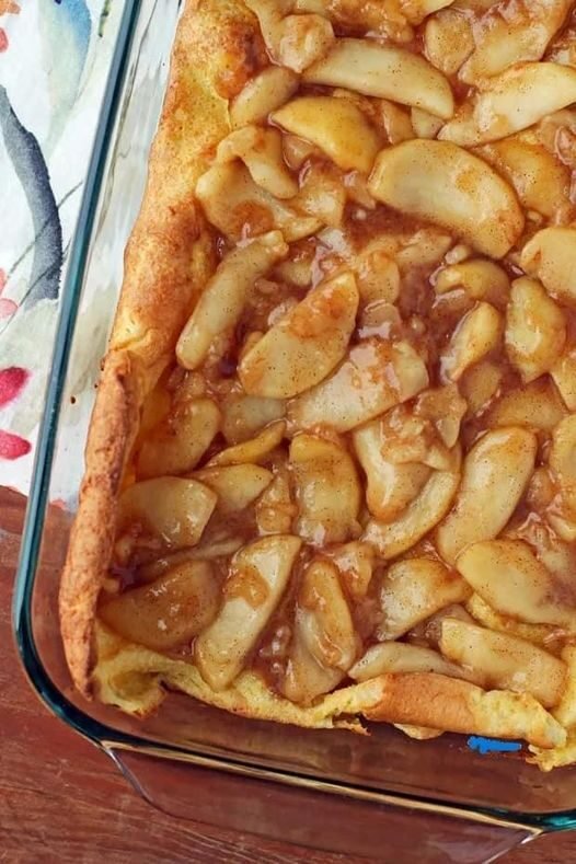 Puff Pancake Bake with Warm Apple Topping