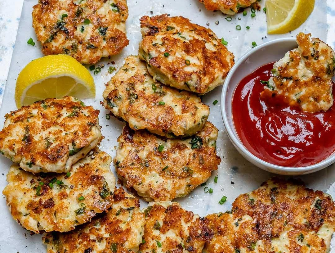 Healthy Cheesy Chicken Fritters 