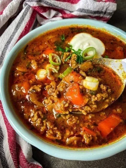Cheesy Keto Taco Soup😋