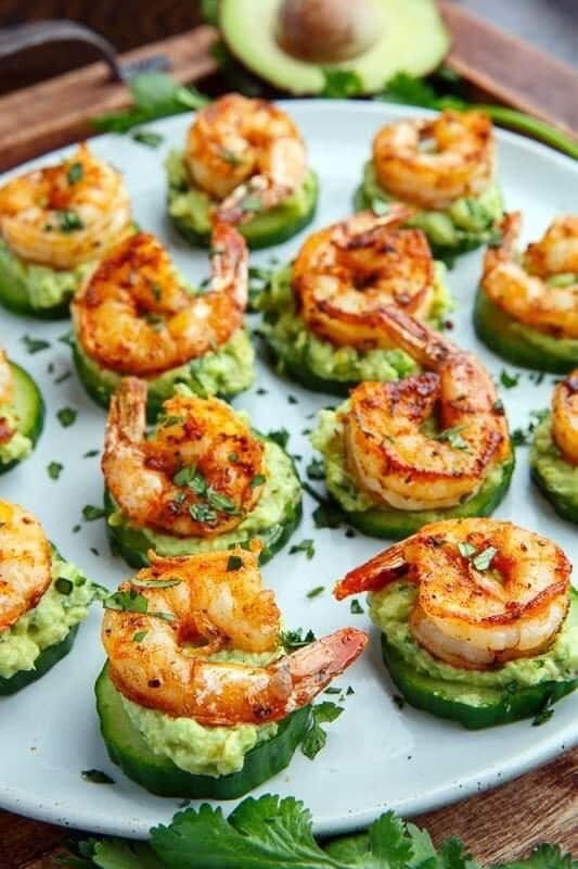 Weight Watchers Blackened Shrimp Avocado Cucumber Bites