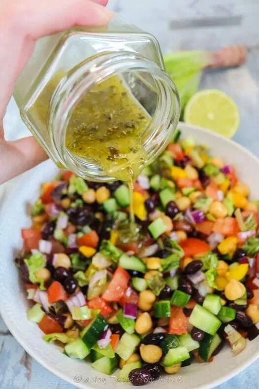 Vegan Chickpeas and Black Beans Salad