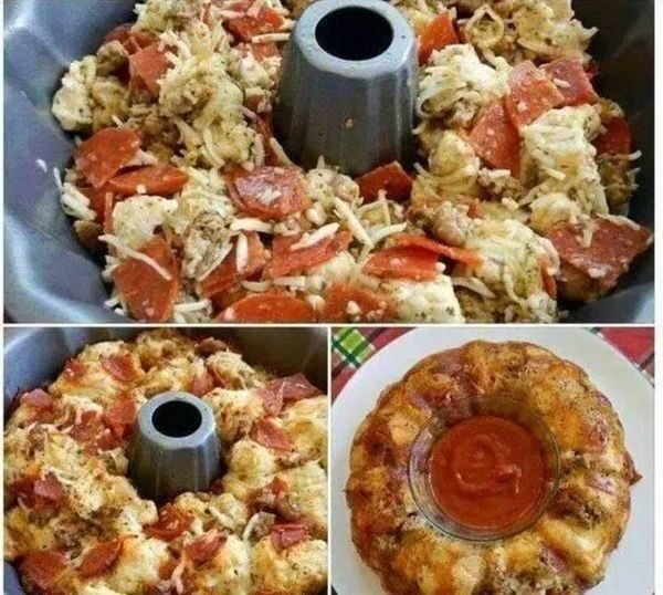 Pepperoni and Mozzarella Pull-Apart Bread