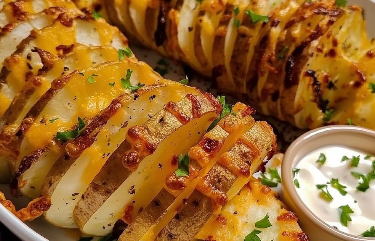 Vegan Sliced Baked Potatoes