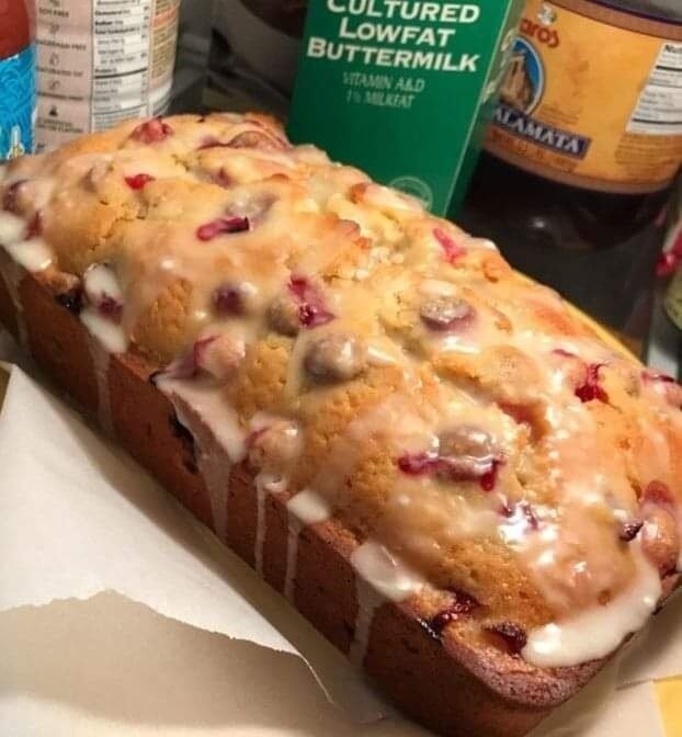 Vegan Cranberry Orange Bread with Simple Glaze