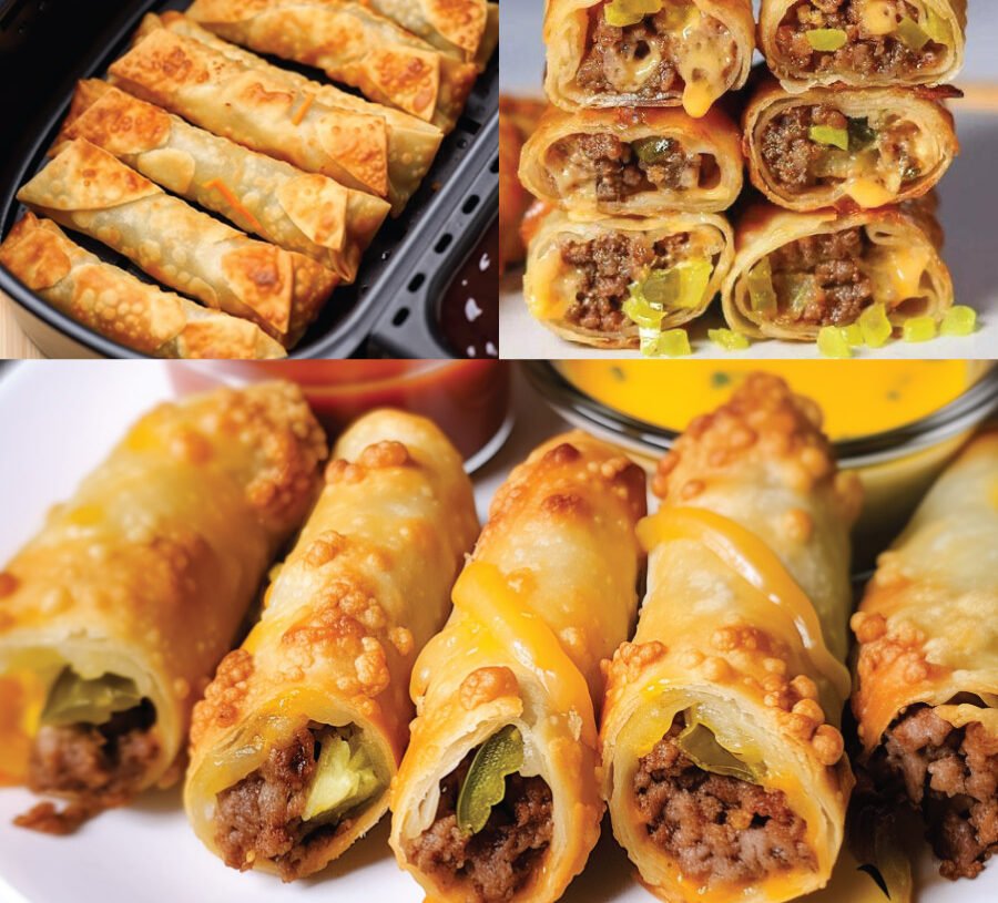 Keto Air Fryer Cheeseburger Egg Rolls