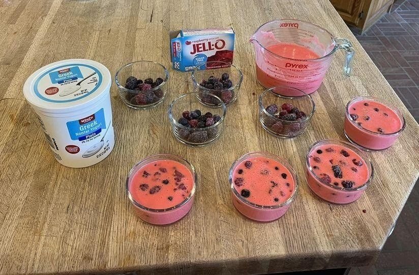 Whipped Berry Jello Yogurt Cups