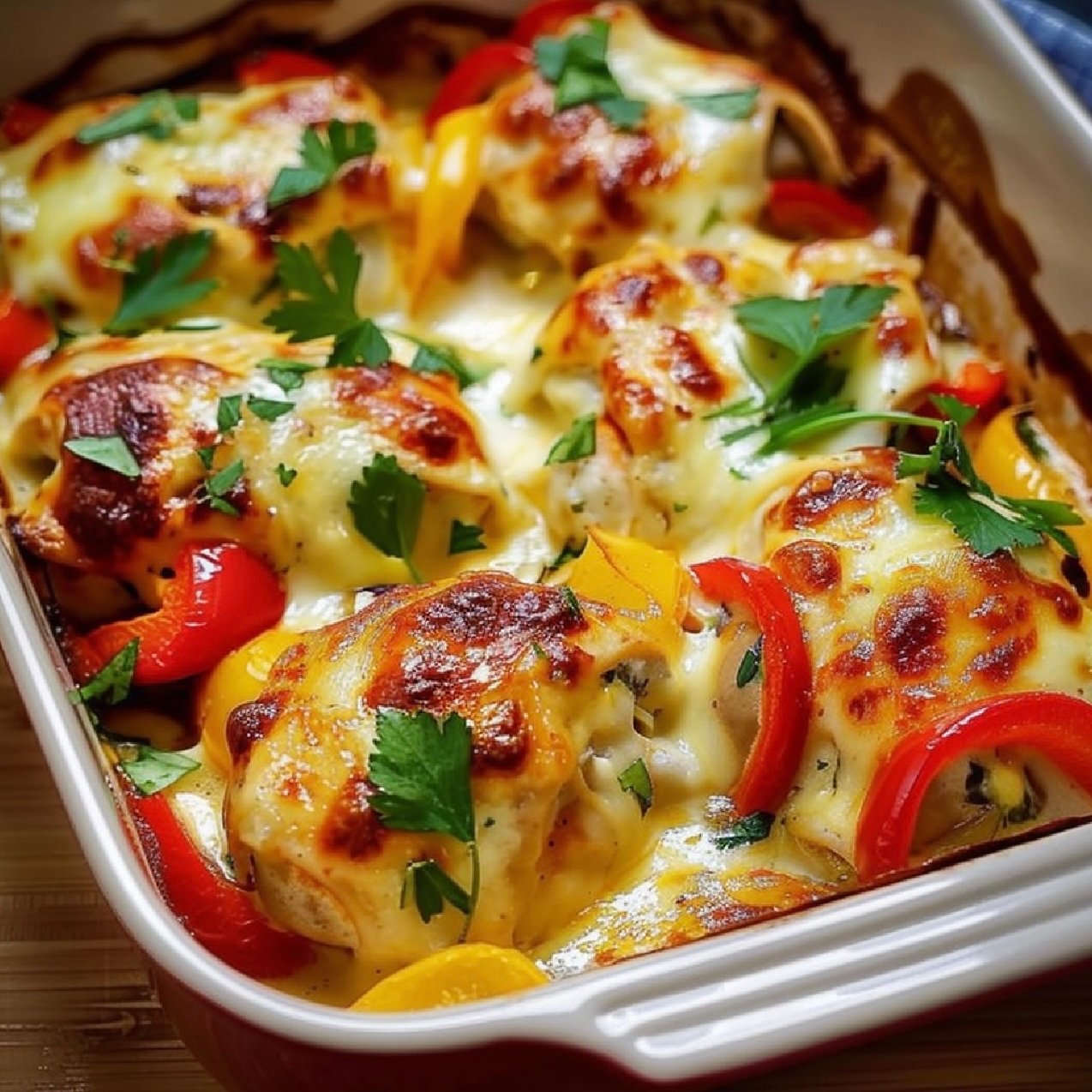 Weight Watchers Cheesy Baked Chicken and Peppers