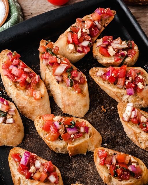 Vegan Bruschetta with Feta and Tomato