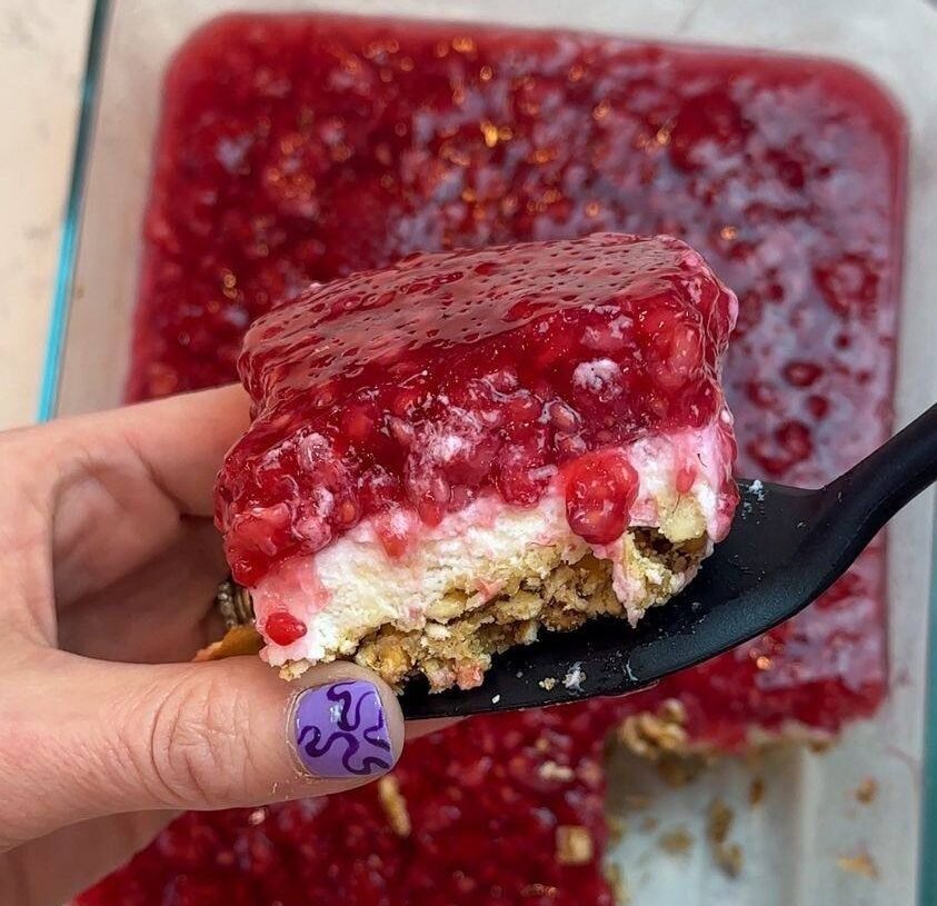 Vegan Raspberry Pretzel Dessert