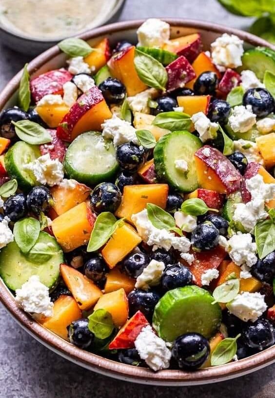 Vegan Blueberry Peach Salad  Receipe