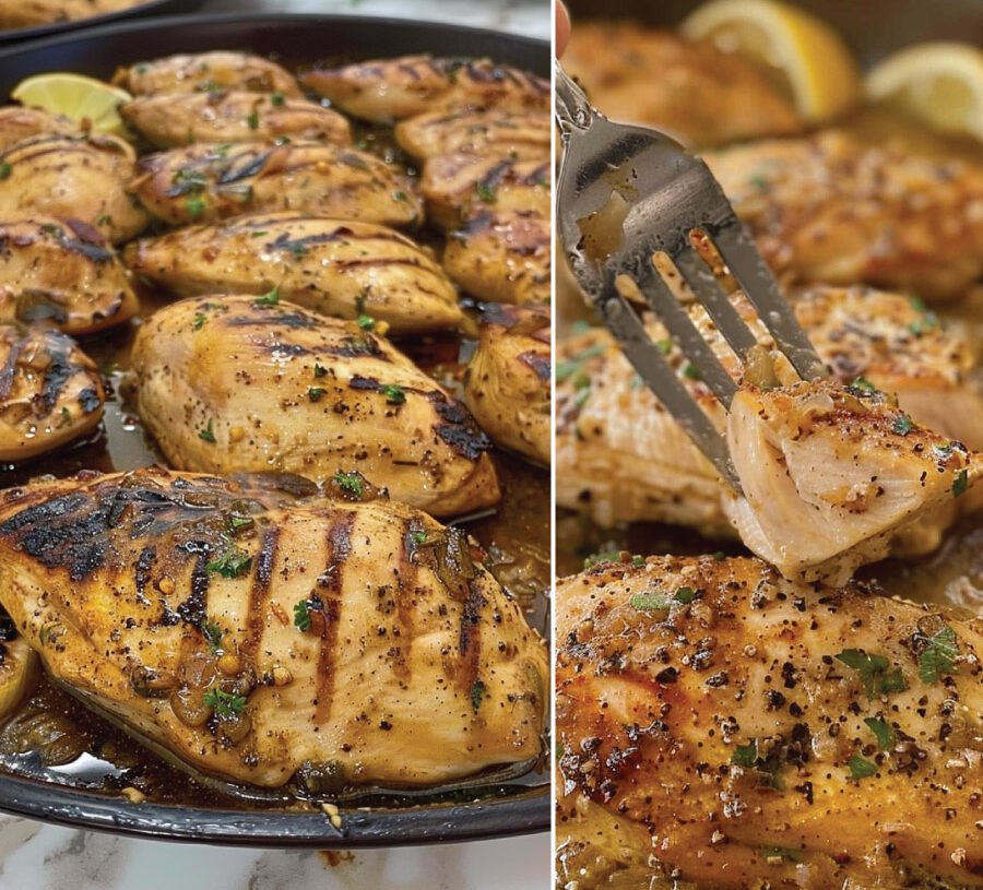 Keto Garlic Lemon and Herb Grilled Chicken Breasts