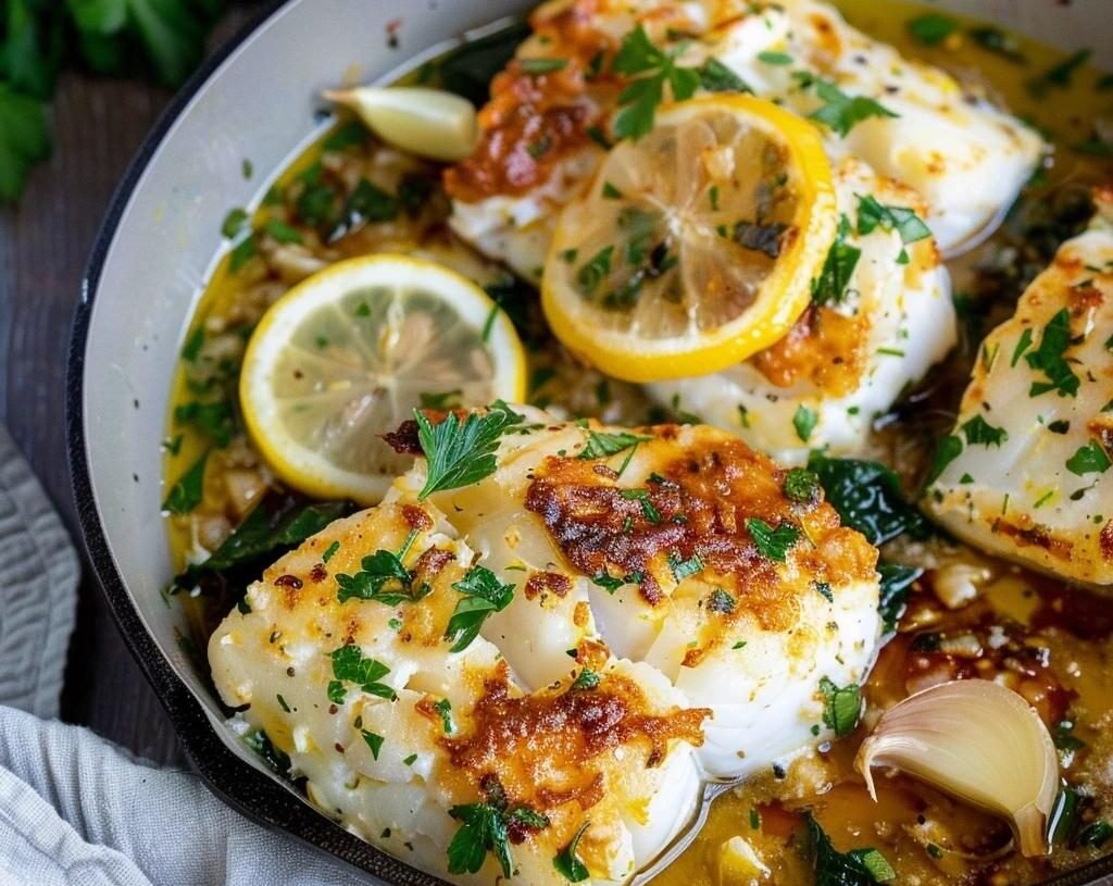 Low-Point Baked Cod with Lemon and Garlic