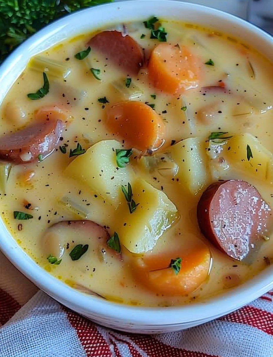 Keto Kielbasa Soup With Cauliflower