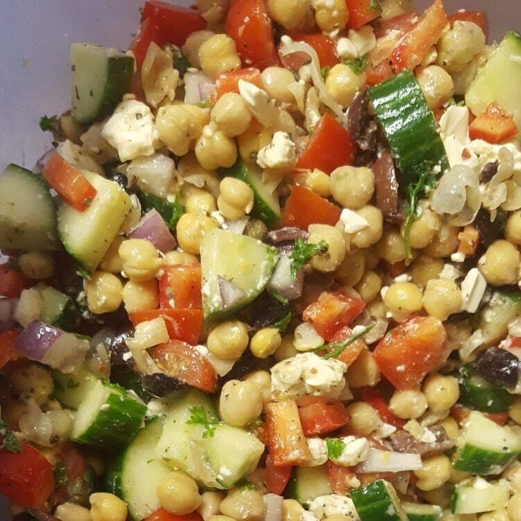 Weight Watchers chickpea and feta salad