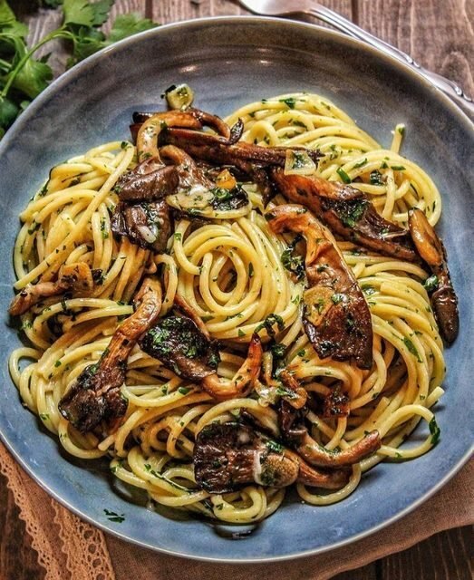 Mushroom Spaghetti Aglio Olio Recipe