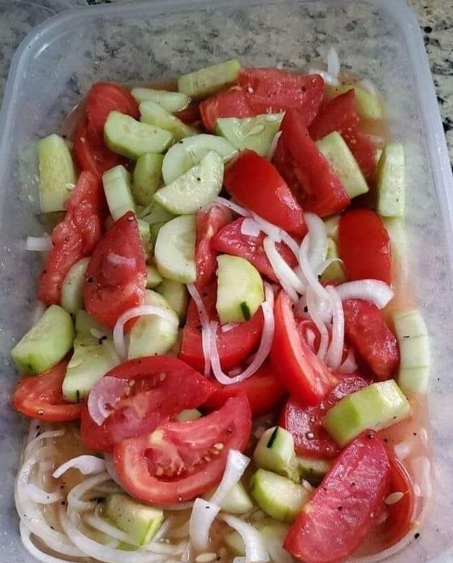 Vegan Marinated Cucumbers, Onions, and Tomatoes Recipe
