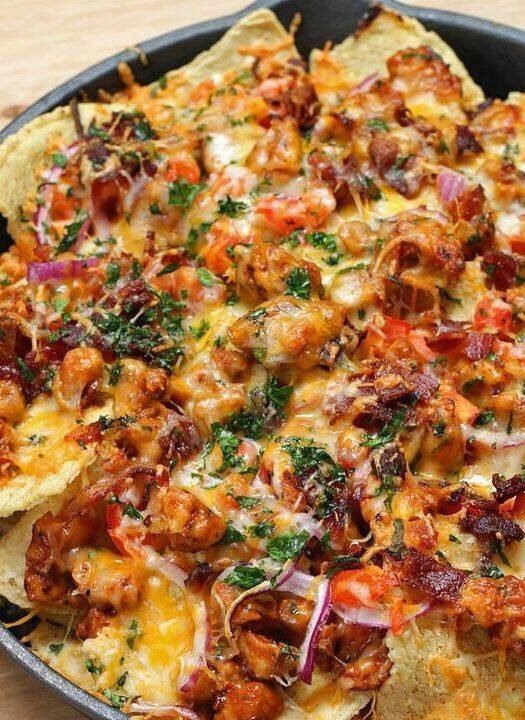 Keto Loaded BBQ Chicken Nachos