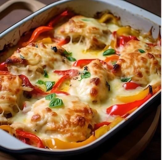 Chicken & Bell Peppers Casserole