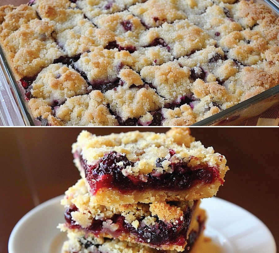 Keto Shortbread Bars with Blueberry Peach Jam